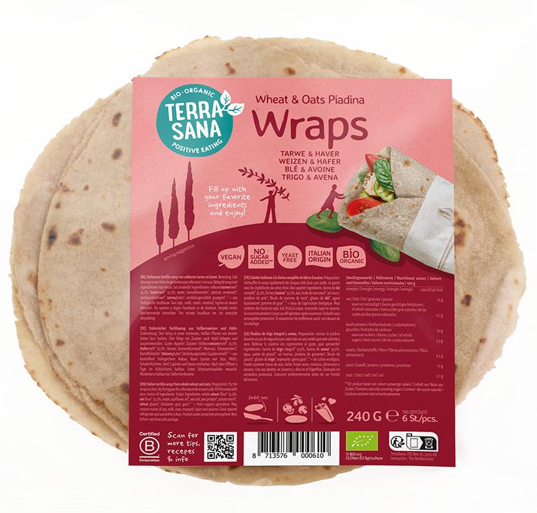 Terrasana Piadina Wraps Tarwe En Haver Bio