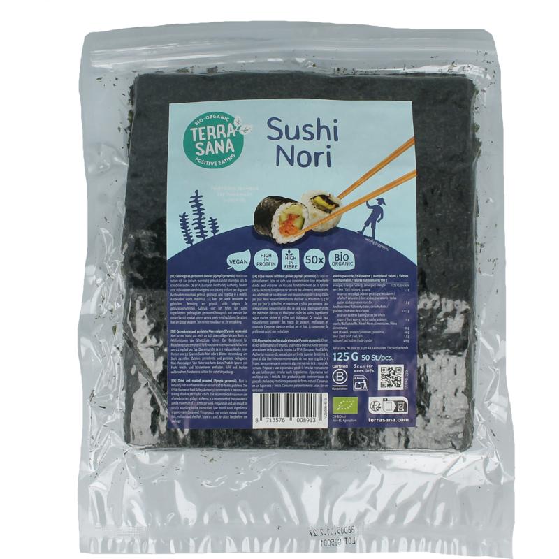 Terrasana Sushi Nori Geroosterd  Bio 50 Stuks