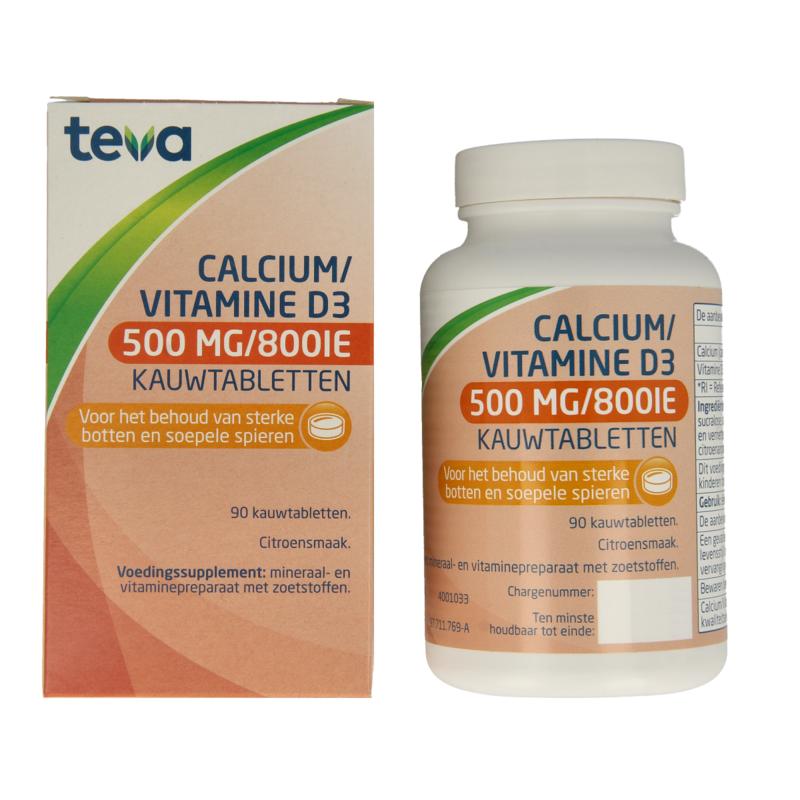 Teva Calcium  Vitamine D 500Mg  800Ie