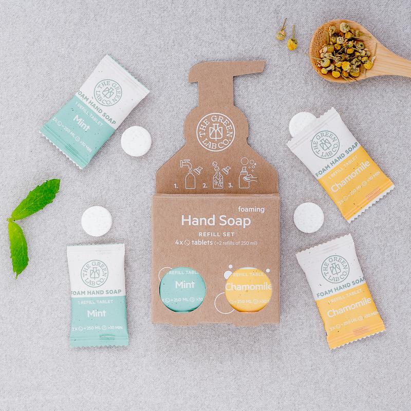 The Green Lab Co Handzeep Navulset Munt & Kamille