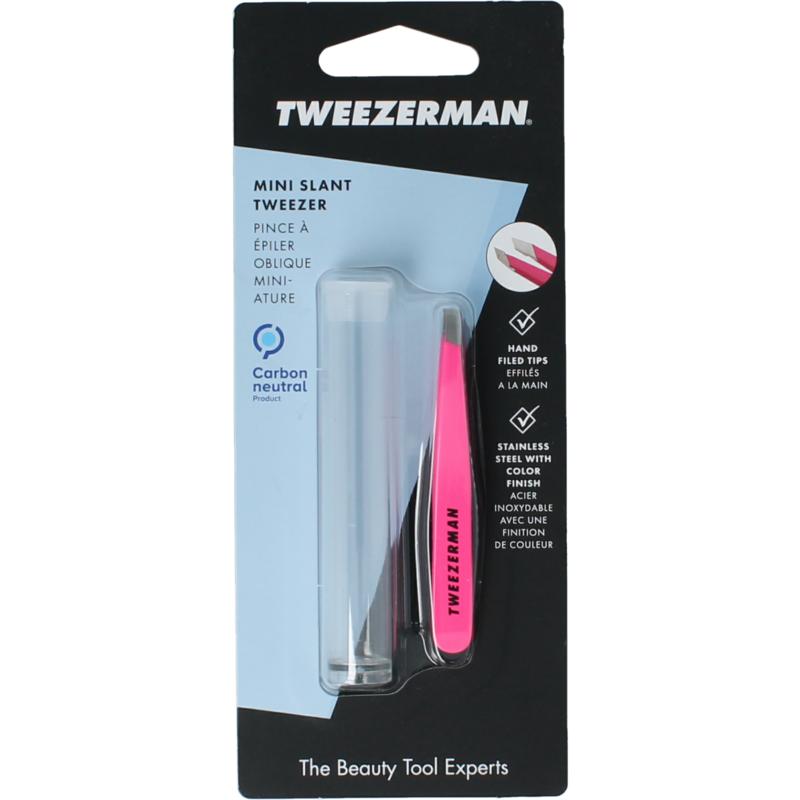 Tweezerman Mini Slant Tweezer Neon Pink