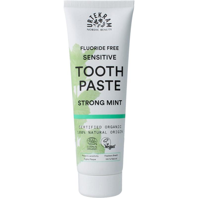 Urtekram Tandpasta Sensitive Strong Mint Fluoridevrij