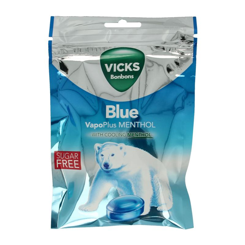 Vicks Blue Menthol Suikervrij Bag