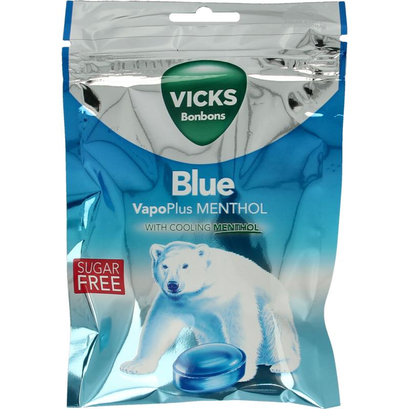 Vicks Blue Menthol Suikervrij Bag