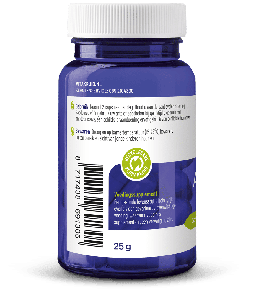 Vitakruid Ashwagandha 5% Withanoliden Ksm-66 & Bioperine