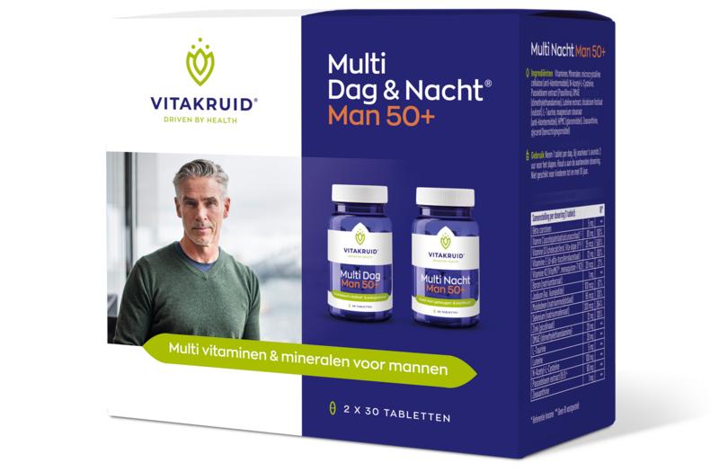 Vitakruid Multi Dag & Nacht Man 50+ 100% Vegan 2 X 30