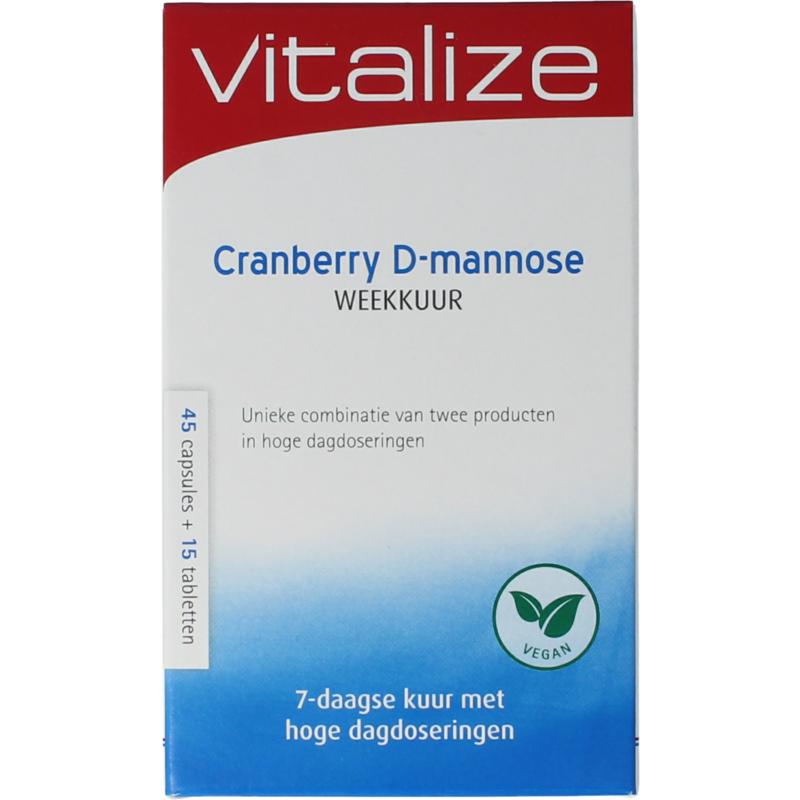 Vitalize Cranberry D-Mannose Weekkuur 45 Caps 15 Tabl