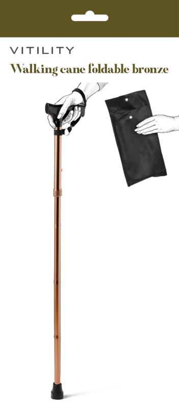 Vitility Wandelstok Opvouwbaar Brons