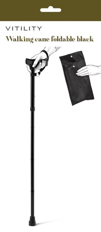 Vitility Wandelstok Opvouwbaar Zwart