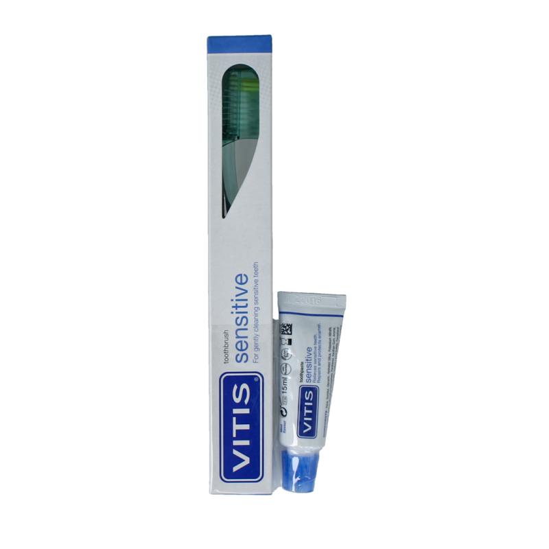 Vitis Tandenborstel Sensitive Met Sample Tandpasta