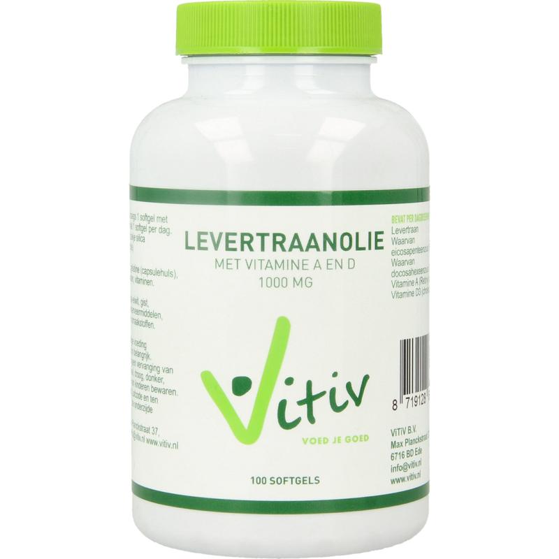 Vitiv Levertraanolie 1000Mg Vitamine A D