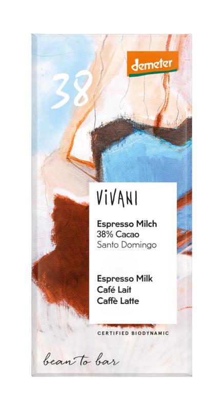 Vivani Chocolade Demeter Melk Espresso 38% Bio