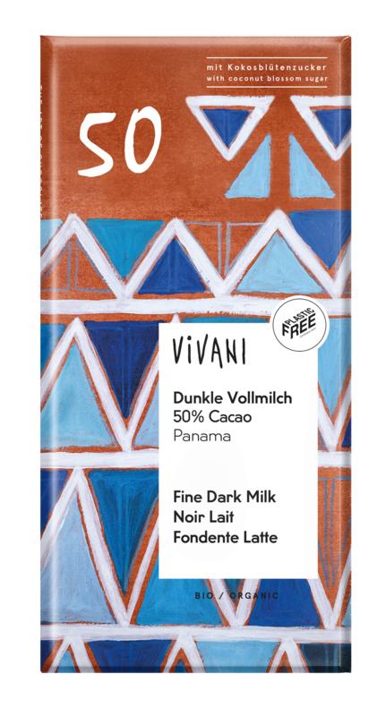 Vivani Chocolade Melk Donker 50% Kokosbloesemsuiker Bio