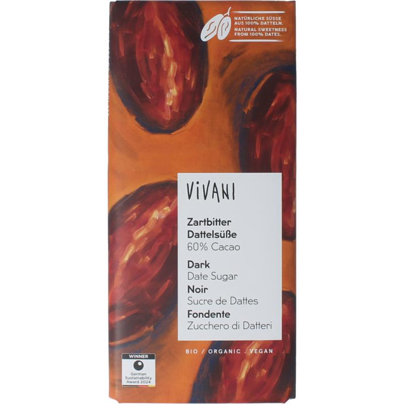 Vivani Chocolade Puur 60% Dadel Gezoet Bio