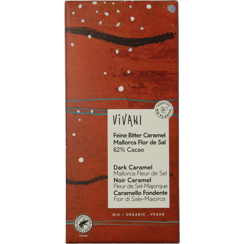 Vivani Chocolade Puur Caramel Zeezout 62% Bio