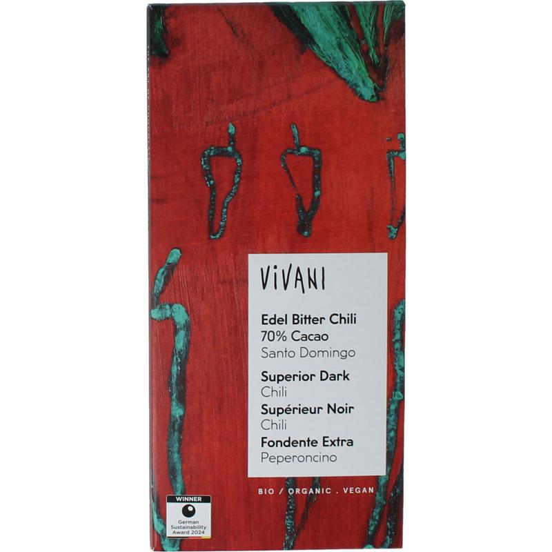 Vivani Chocolade Puur Chili 70% Bio