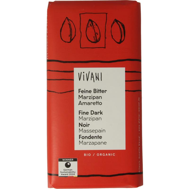 Vivani Chocolade Puur Met Marsepein & Amaretto Bio