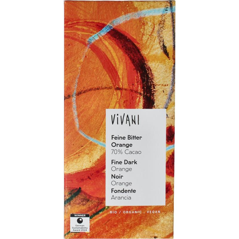 Vivani Chocolade Puur Sinaasappel 70% Bio