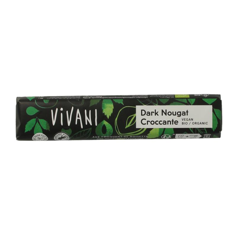Vivani Chocolate To Go Dark Nougat Croccante Bio