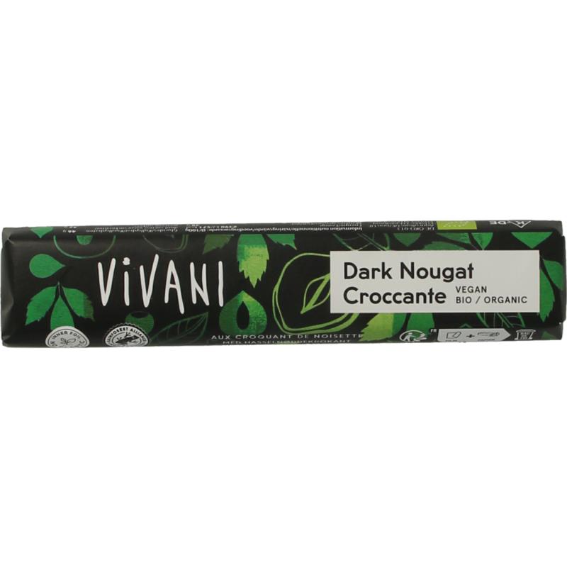 Vivani Chocolate To Go Dark Nougat Croccante Bio