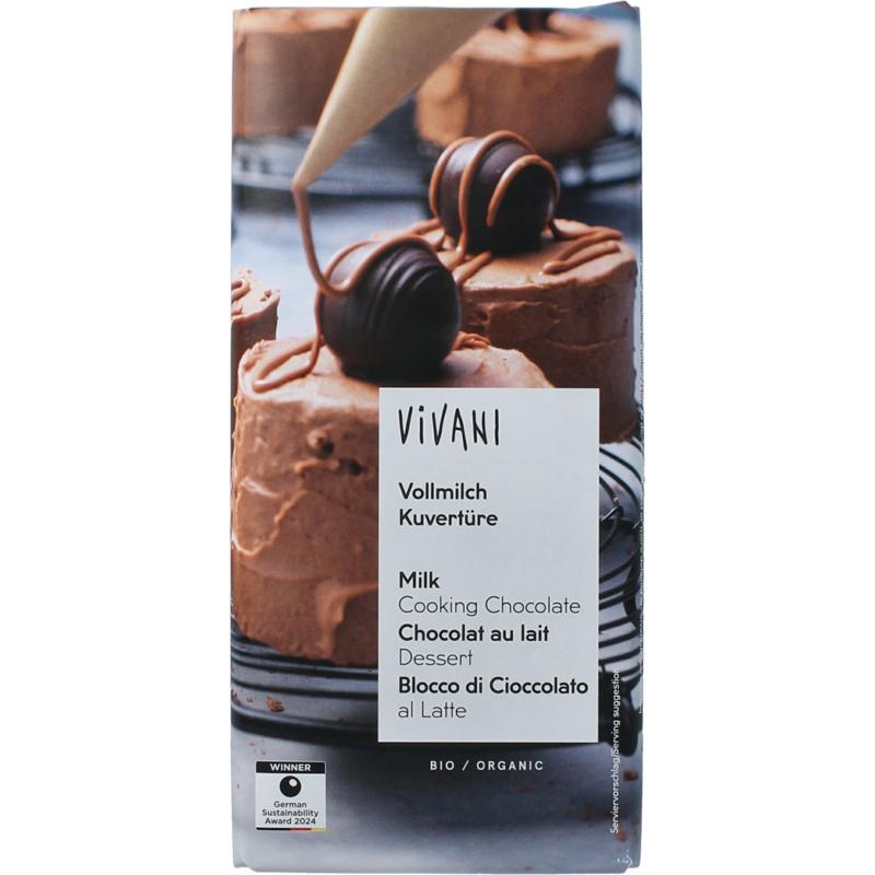 Vivani Couverture Smeltchocolade Melk Bio