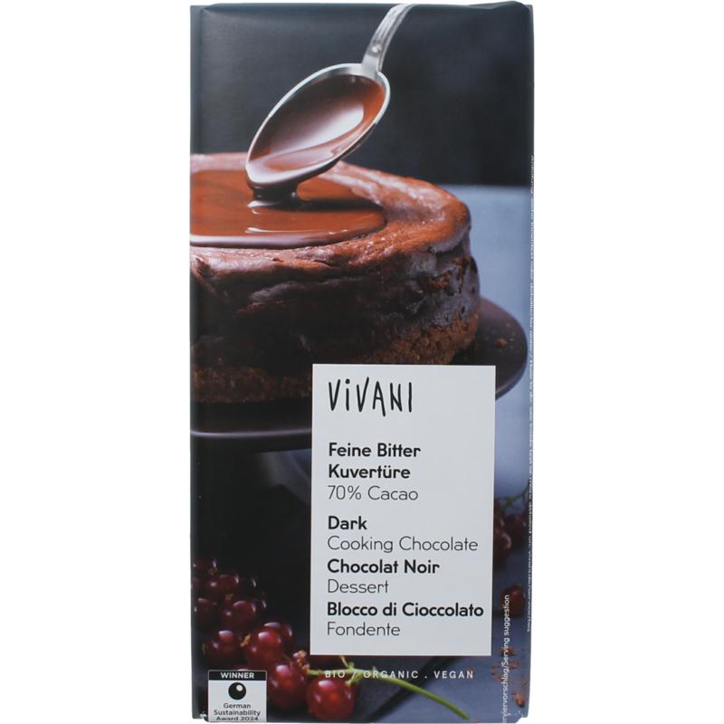 Vivani Couverture Smeltchocolade Puur Bio