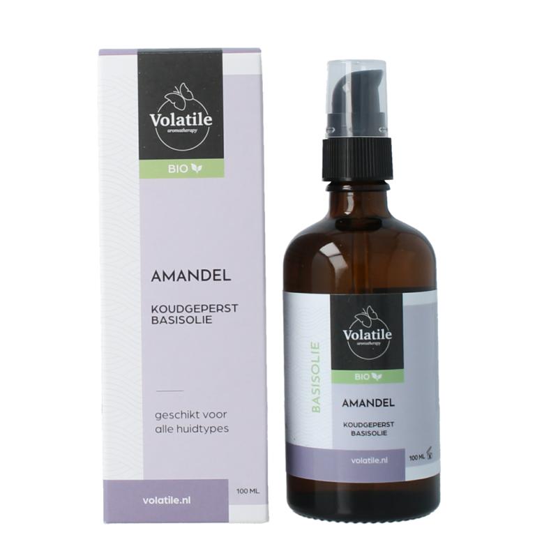 Volatile Amandel Koudgeperst Basisolie Bio Glazen Fles