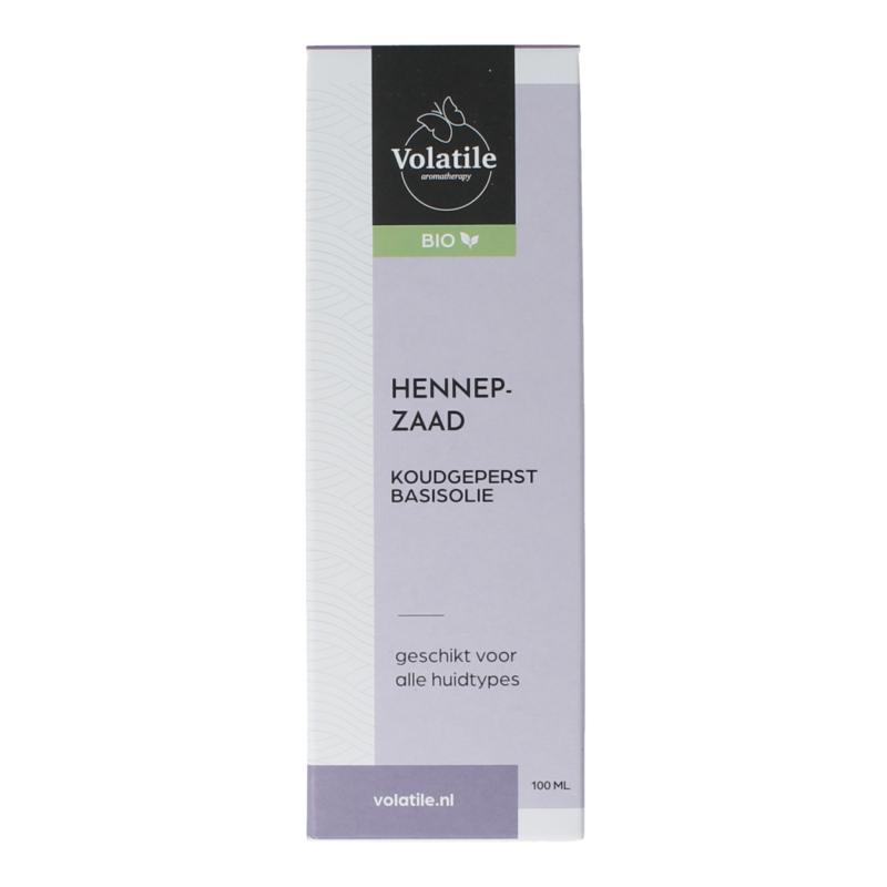 Volatile Hennepzaad Koudgeperst Basisolie Bio Glazen Fles