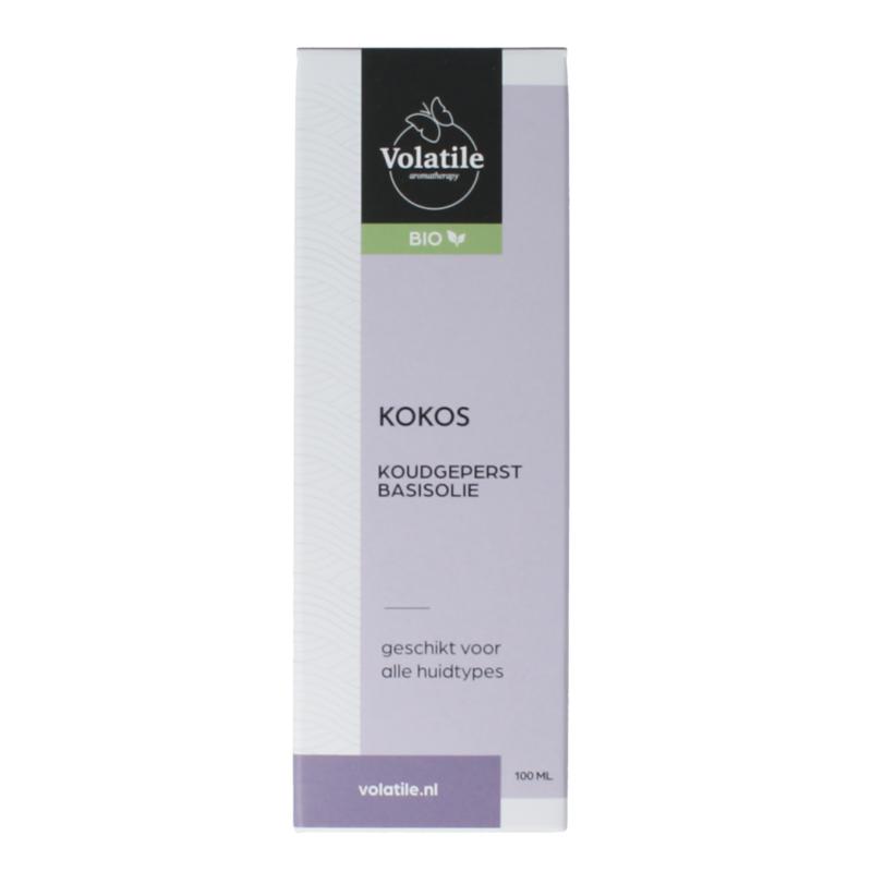 Volatile Kokos Koudgeperst Basisolie Bio Glazen Fles