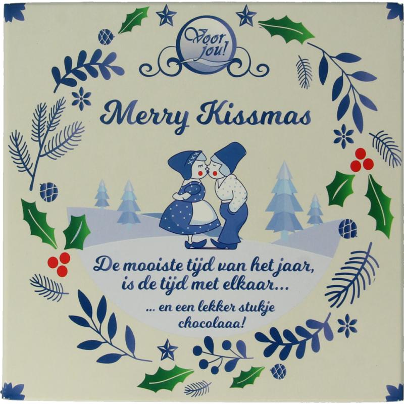 Voor Jou! Wensreep Delftsblauw Kerst Merry Kissmas
