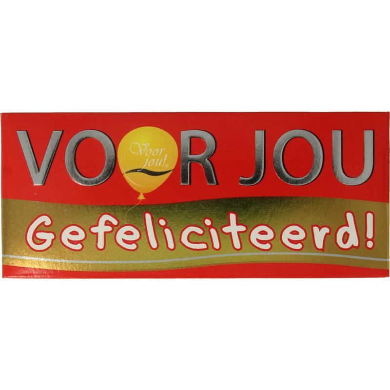 Voor Jou! Wensreep Melkchocolade Gefeliciteerd