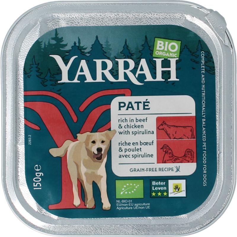 Yarrah Hondenvoer Pate Met Rund En Kip Bio