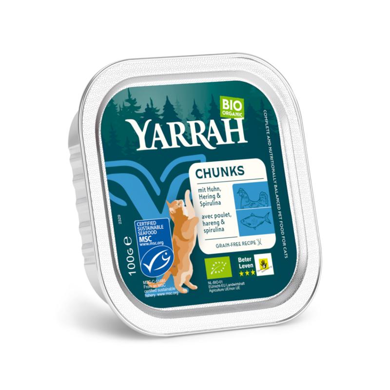 Yarrah Kattenvoer Chunks Met Vis Kip En Spirulina Bio