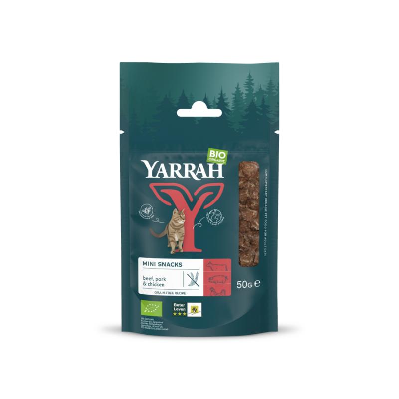 Yarrah Mini Snack Voor Katten Met Rund Varken En Kip Bio