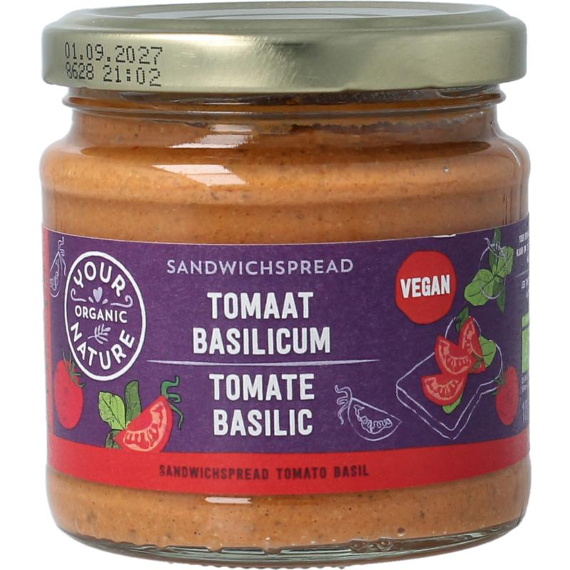 Your Organic Nat Sandwichspread Tomaat Basilicum Bio