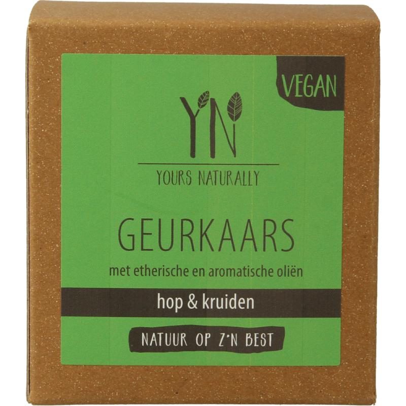 Yours Naturally Geurkaars In Glas Hop & Kruiden 20Cl