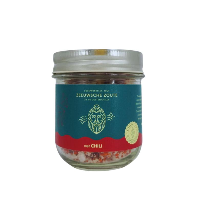 Zeeuwsche Zoute Zout Met Chili Glazen Pot