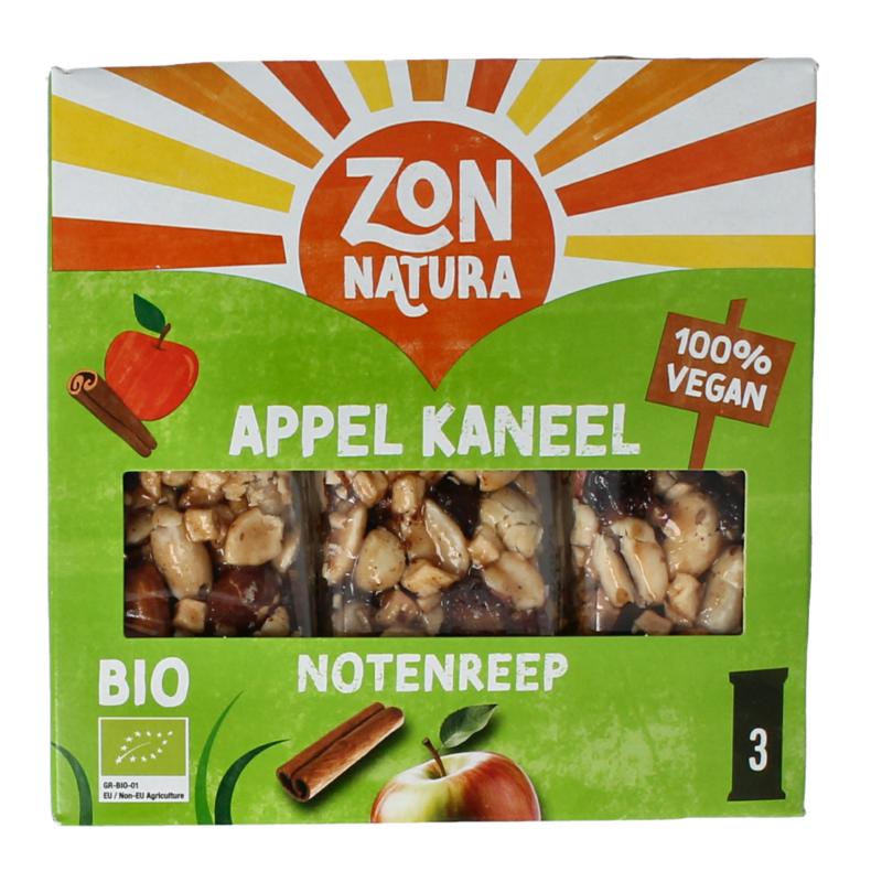 Zonnatura Noten Appel Kaneel Reep 25 Gram Bio