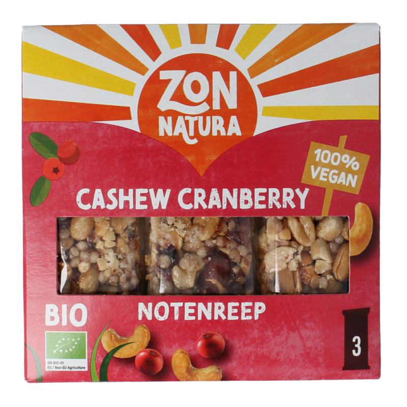 Zonnatura Notenreep Cashew Cranberry Bio